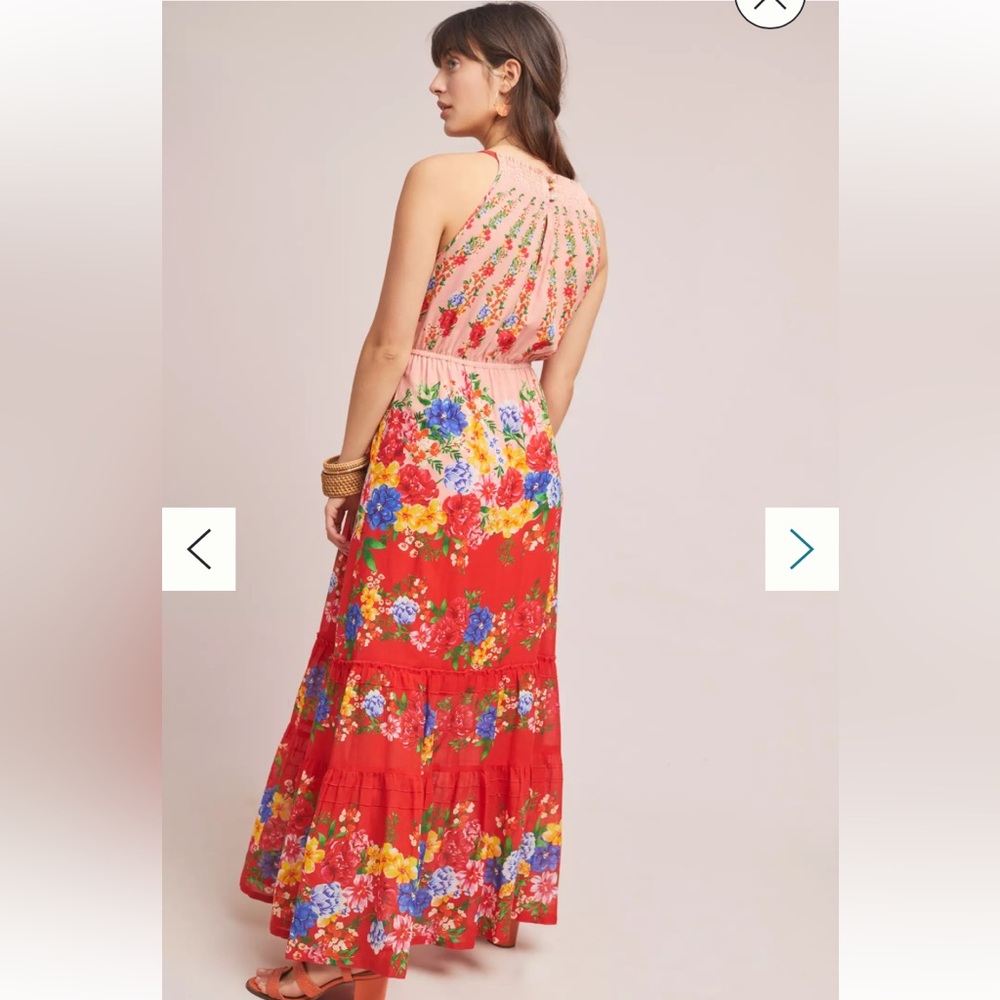 NWT Anthropologie Vineet Bahl Atacama Beaded Floral Tiered Maxi Dress 8 $290 - Picture 4 of 11